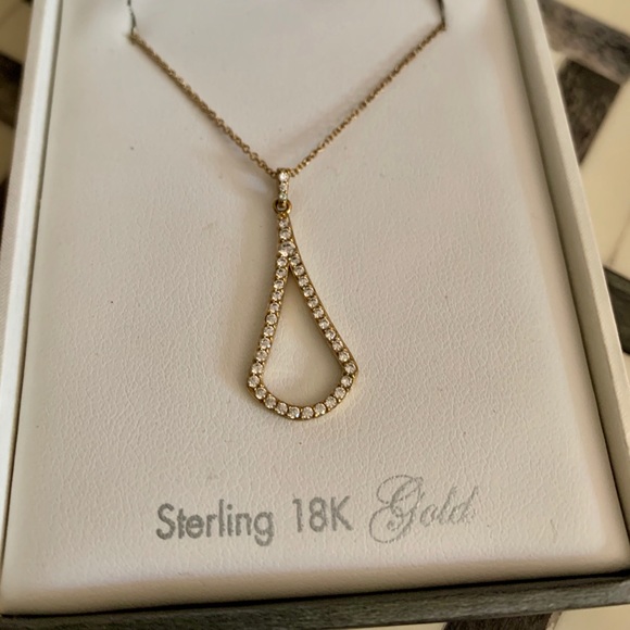 CRISLU 18k Gold Swarovski Crystal Necklace - Picture 1 of 7